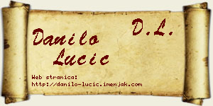 Danilo Lučić vizit kartica